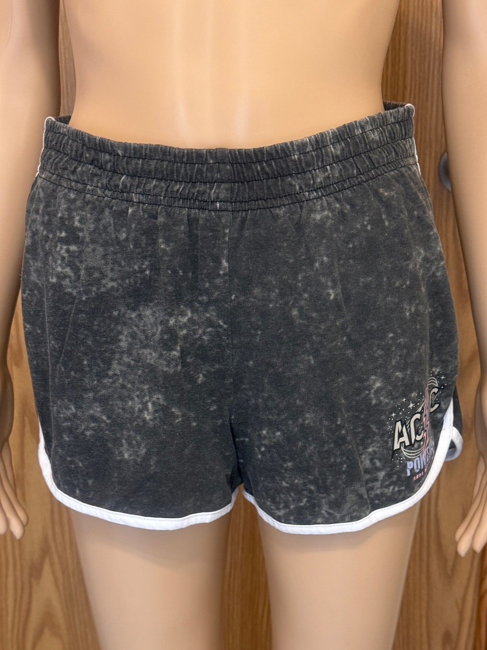 AC/DC Mineral-Wash Black Women's Lounge Shorts